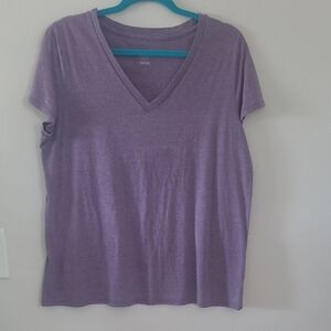 Mossimo Supply Co. Lavender V-Neck Short Sleeve Tee